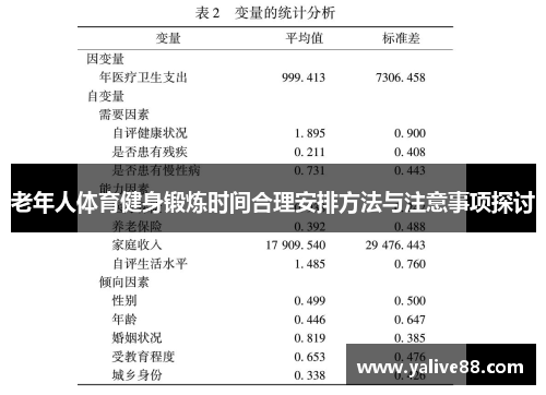 老年人体育健身锻炼时间合理安排方法与注意事项探讨